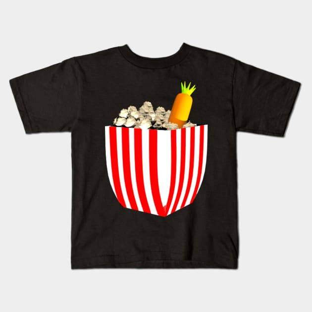 Popcorn Carrot Time Kids T-Shirt by Fanspaztic